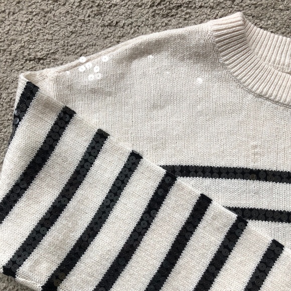 LOFT Crewneck SEQUINS Sweater. - Picture 3 of 3